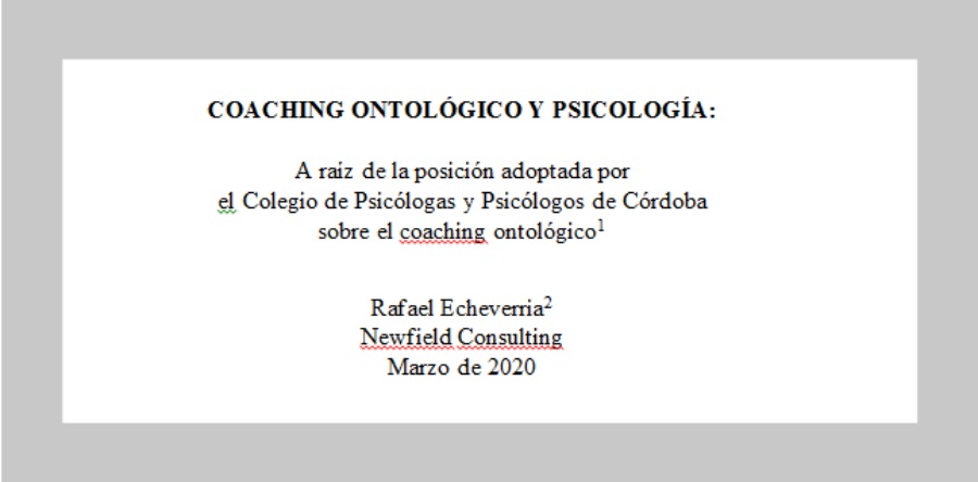 Respuesta de Rafael Echeverr&iacute;a al cuestionamiento del Coaching Ontol&oacute;gico